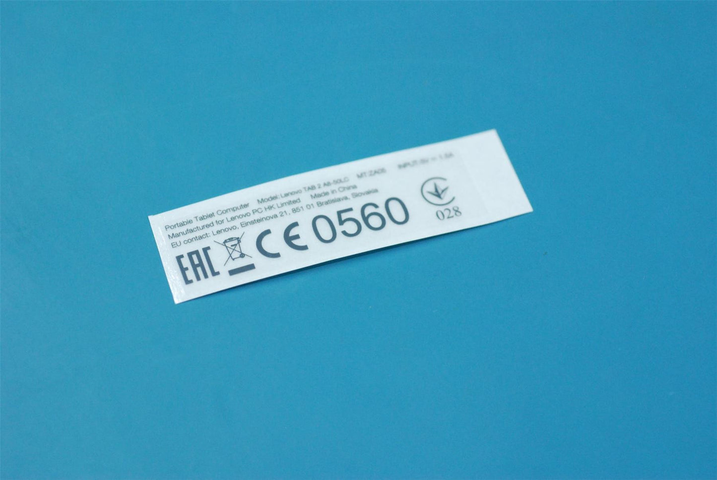 Lenovo A8-50LC RU/UA Rating label &*70152674 CS 5L18C02781