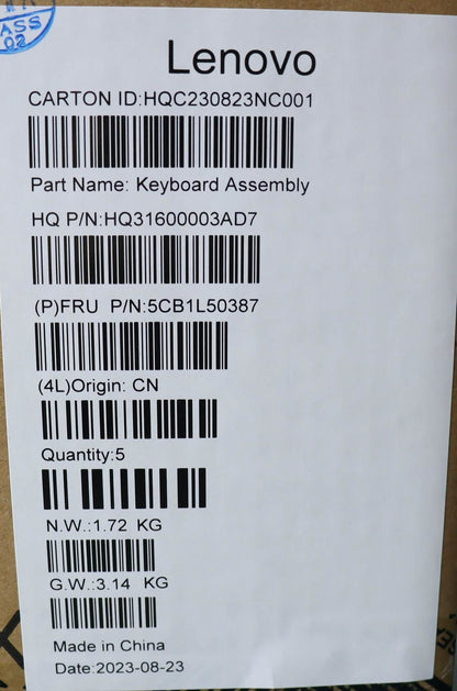 Lenovo Upper Case ASM_SPA H 83BS FP ARGY 5CB1L50387