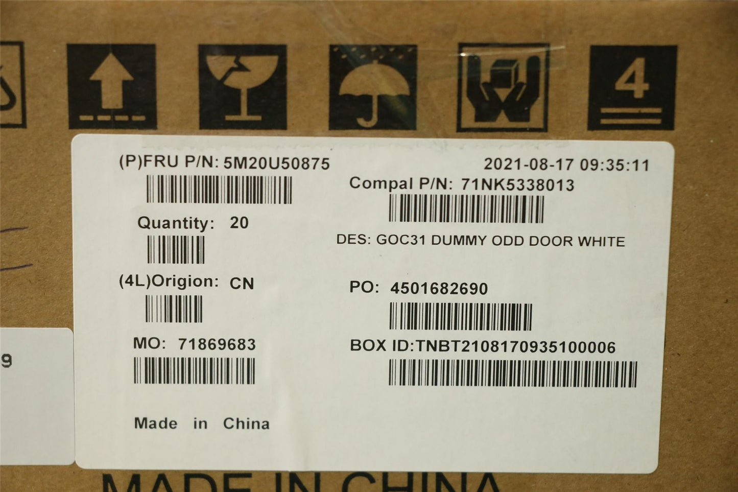 Lenovo MECHANICAL Dummy Bezel ODD,W,AIO 3 22 5M20U50875