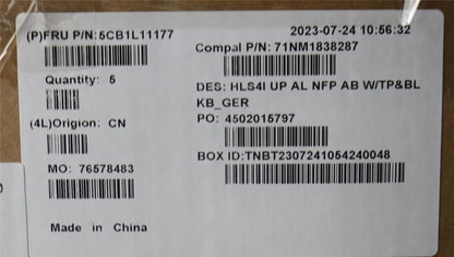 Lenovo IdeaPad 5 14ABR8 Palmrest Cover Touchpad Keyboard German 5CB1L11177