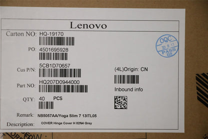 Lenovo Chromebook 15IJL6 Hinge Cap Strip Trim Cover Grey 5CB1D70657