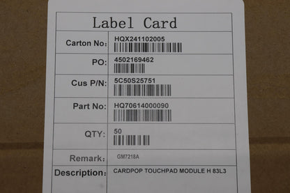 Lenovo CARDPOP MODULE H 83L3 Touchpad Board 5C50S25751