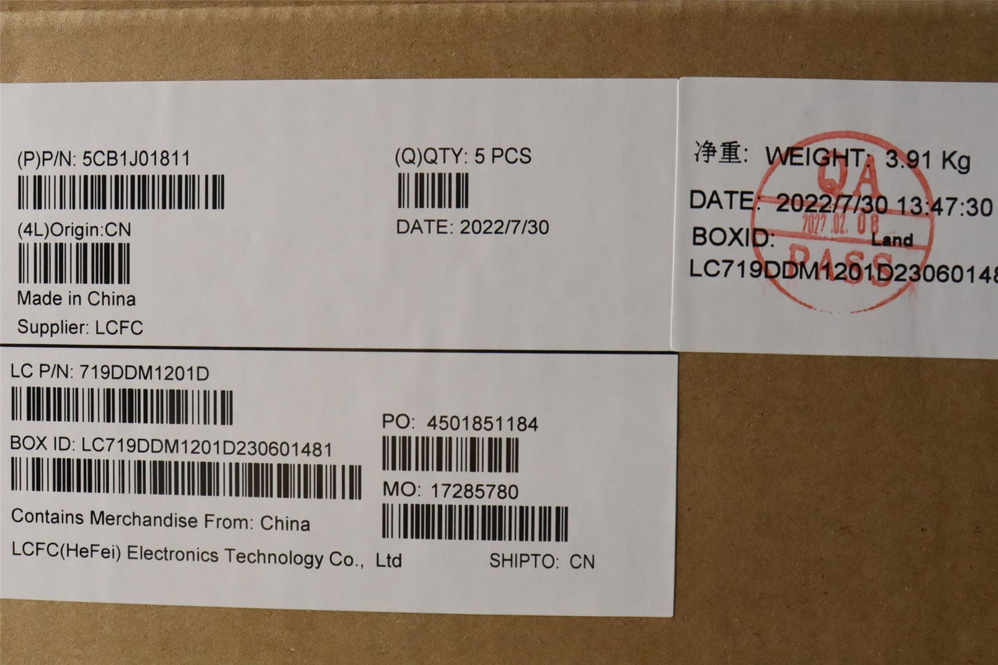 Lenovo Upper Case ASM_SPA L82QG FPAG 5CB1J01811