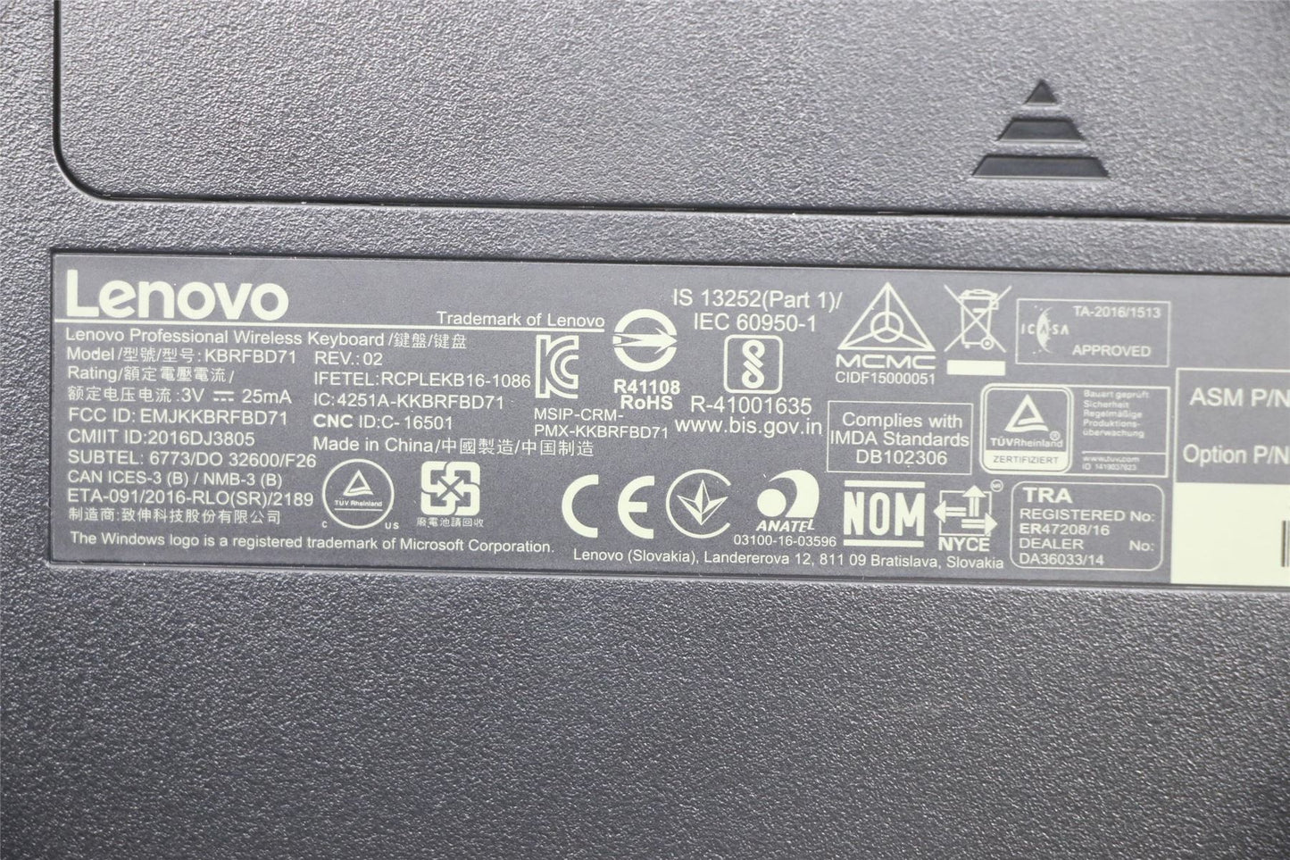 Lenovo Wireless KBD-Korean 03X6987