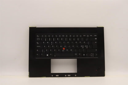 Lenovo ThinkPad Z16 Gen 1 Keyboard Palmrest Top Cover Nordic Black 5M11J13422