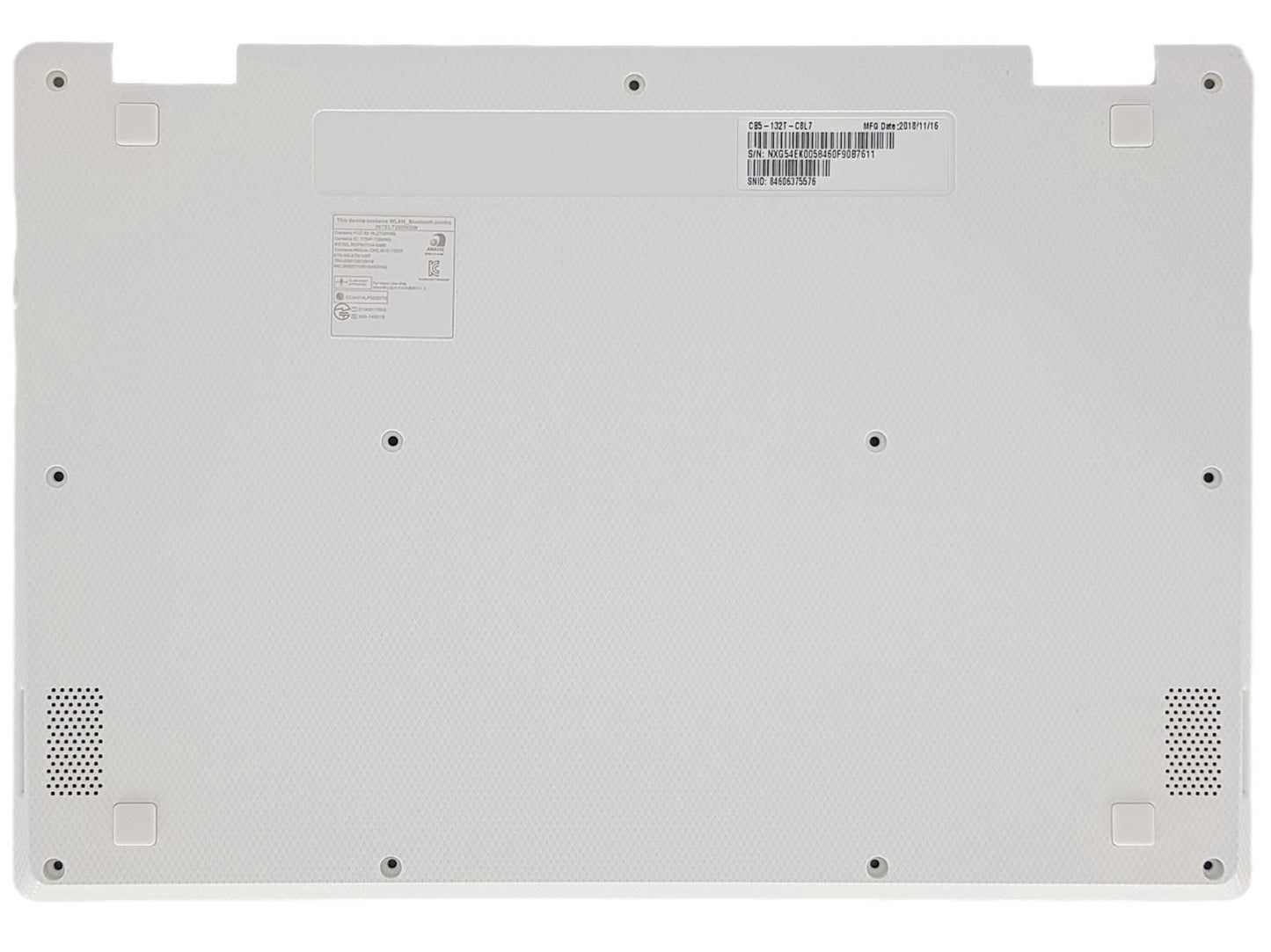 Acer Chromebook CB5-132T Bottom Base Lower Cover White 60.G54N7.002