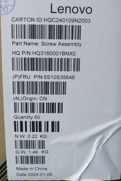 Lenovo SCREW Screw Pack H 83E3 5S10S35646