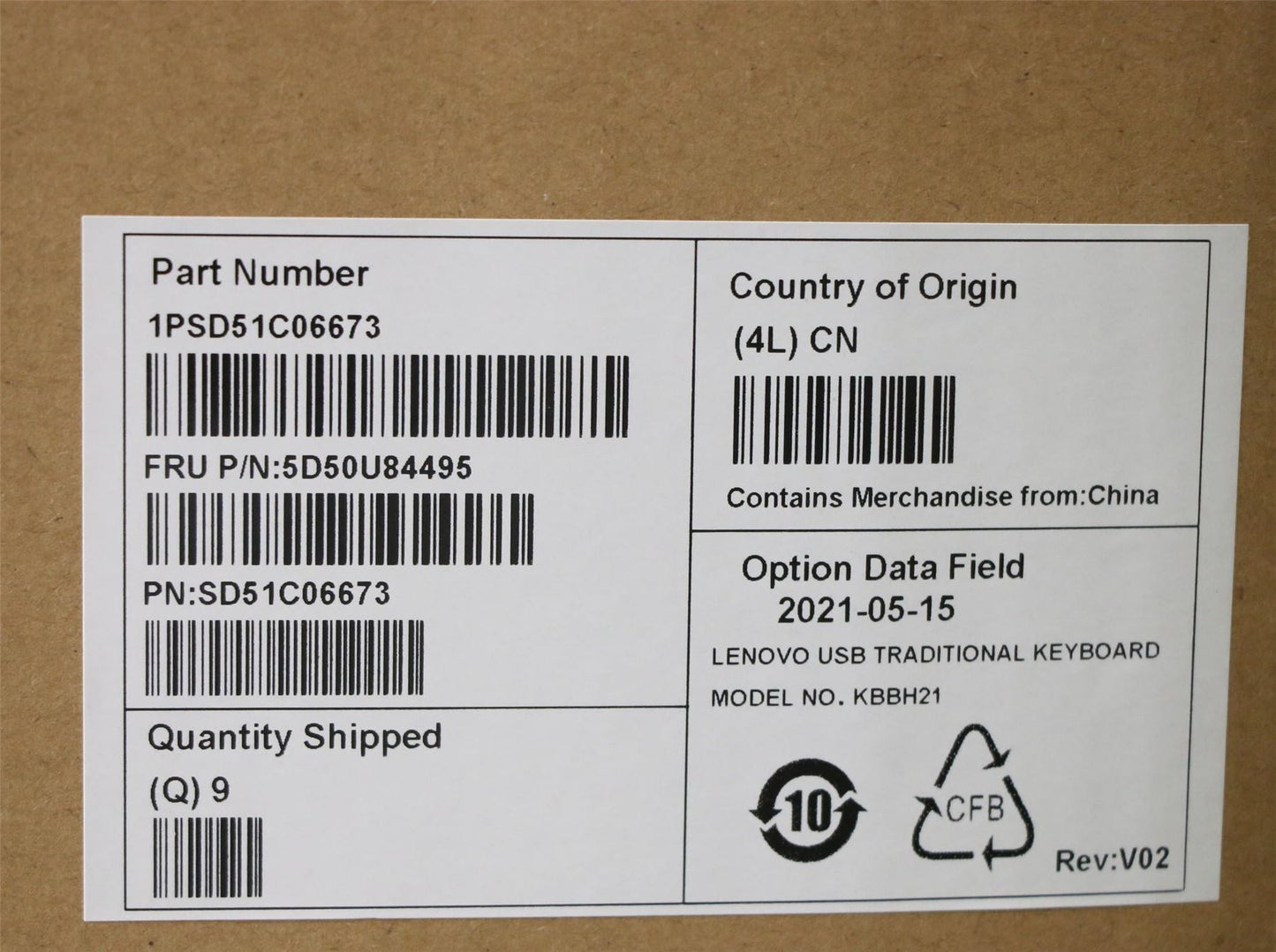 Lenovo USB Keyboard Black with BIS India 5D50U84495