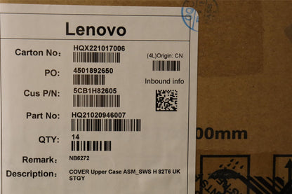 Lenovo Upper Case ASM_SWS H 82T6 UK STGY 5CB1H82605