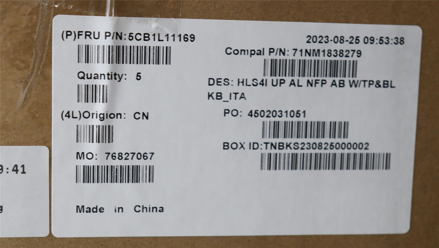 Lenovo UpperCase_ITA C82XD NFP AB BL AL 5CB1L11169