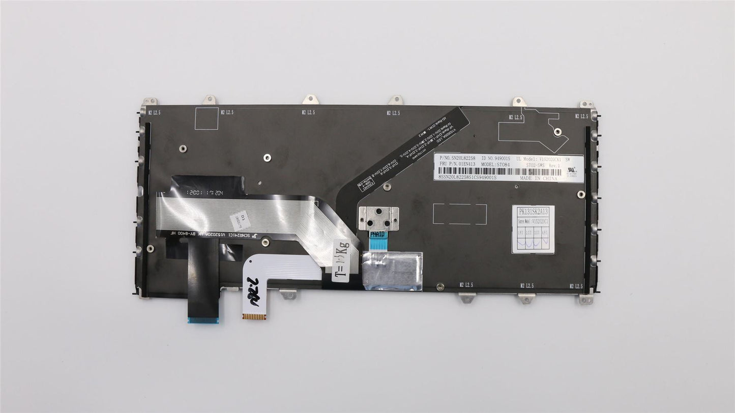 Lenovo Yoga 370 Keyboard Swiss Black Backlit 01EN413