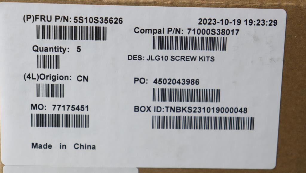 Lenovo SCREW Screw Pack C 83DV 5S10S35626