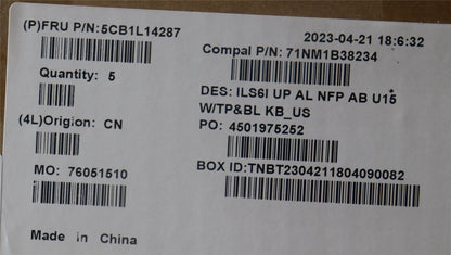 Lenovo IdeaPad 5 16ABR8 Palmrest Cover Touchpad Keyboard US Backlit 5CB1L14287
