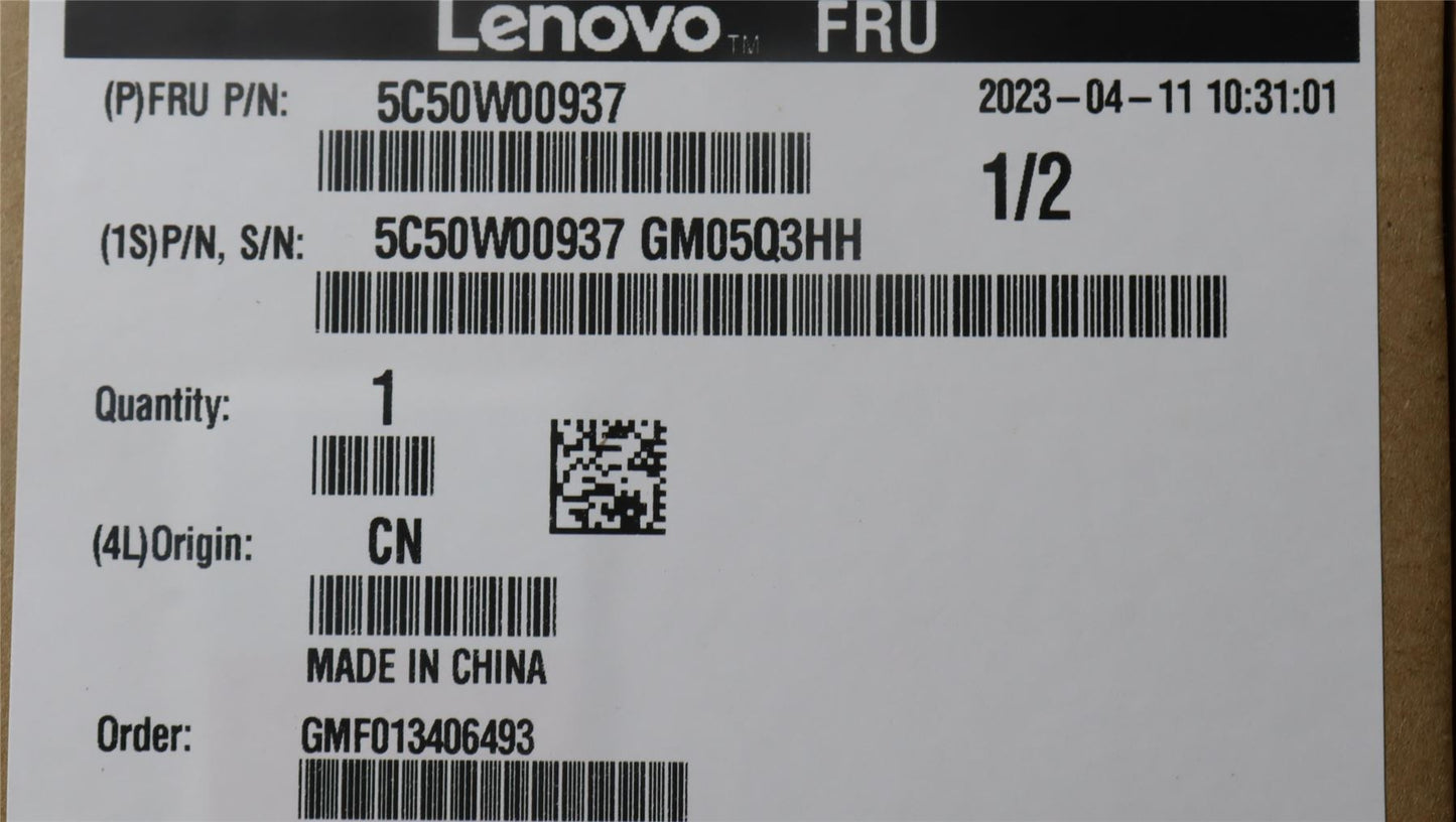Lenovo Tiny6 BTB HDMI Cert card 5C50W00937