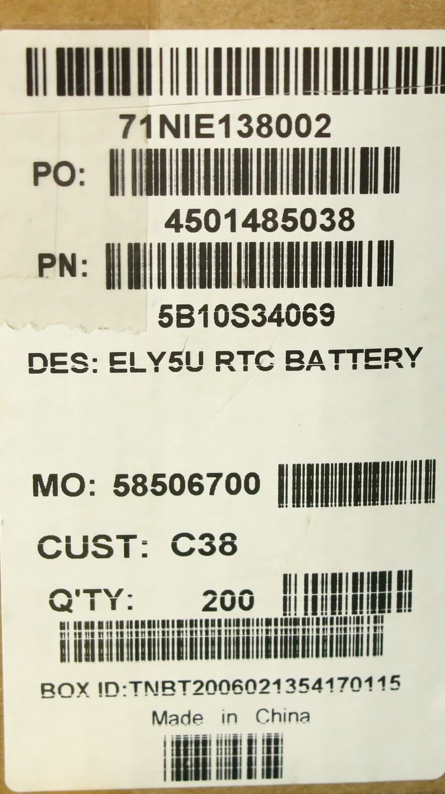 Lenovo 5B10S34069 CMOS BATTERY C 81QA