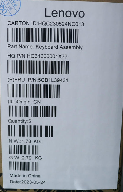 Lenovo Upper Case ASM_ITA H 82Y7 STGYNPS 5CB1L39431