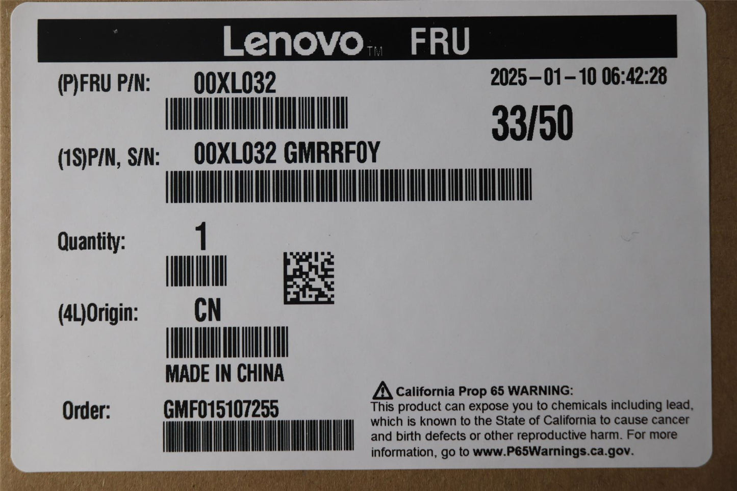 Lenovo LINECORD Fru, LINECORD,BR,1.8M,3P,NON-LH 00XL032
