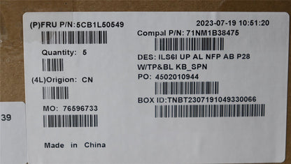Lenovo UpCase_SPA C82XF NFP AB BL ALDF 5CB1L50549
