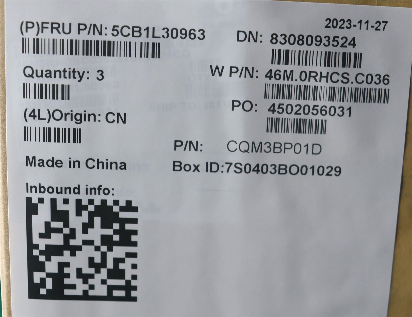 Lenovo Upper Case ASM_ITA W 82Y1 AG 5CB1L30963