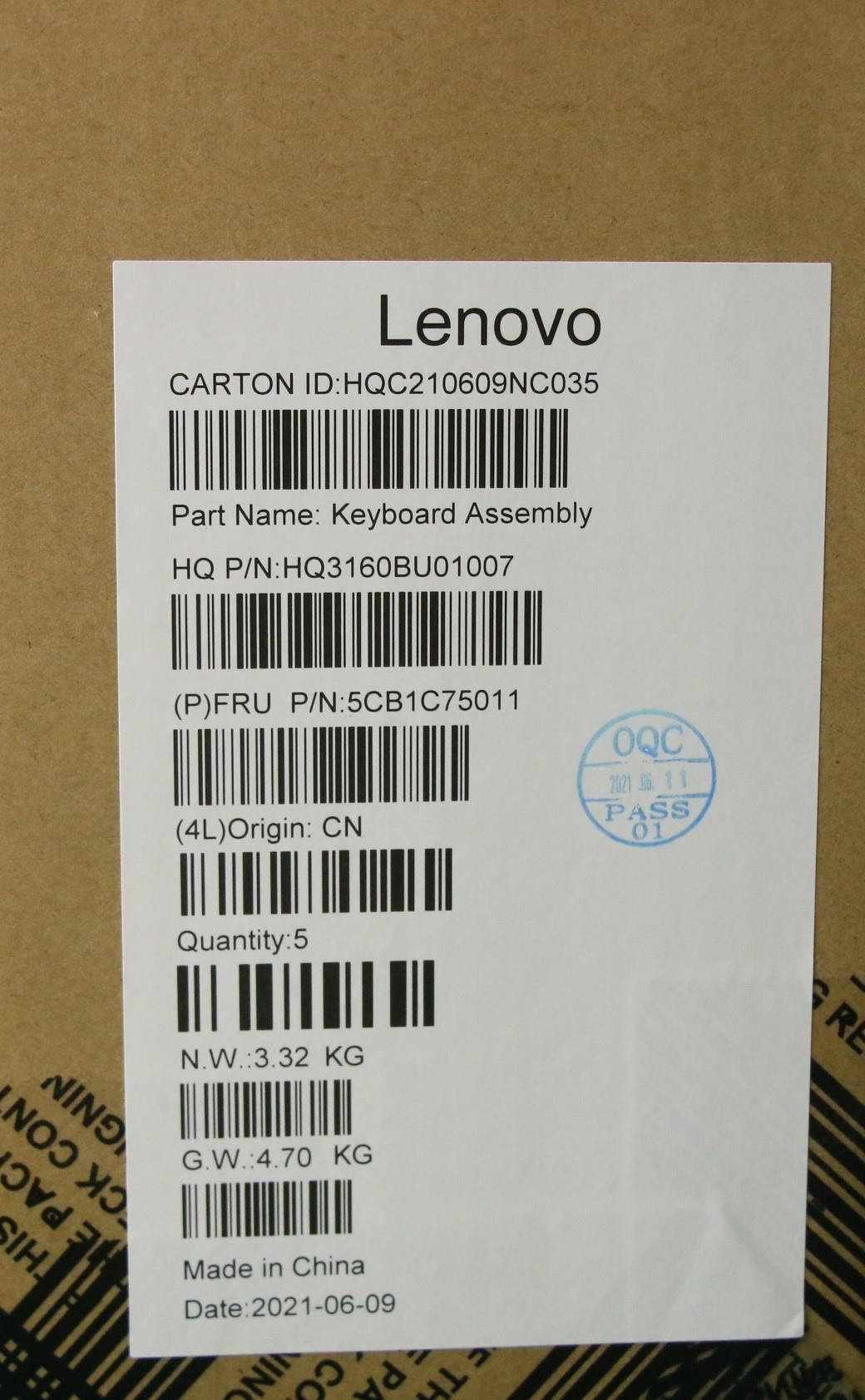 Lenovo Pro 5 Pro-16ACH6 Keyboard Palmrest Top Cover Hungarian Black 5CB1C75011