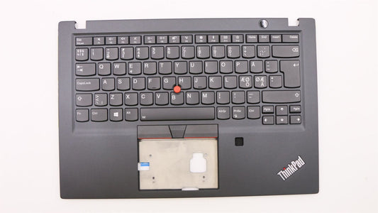 Lenovo ThinkPad T490s Keyboard Palmrest Top Cover Nordic Black Backlit 02HM296