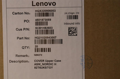 Lenovo Upper Case ASM_NORDIC H 82T6UKSTGY 5CB1H82603
