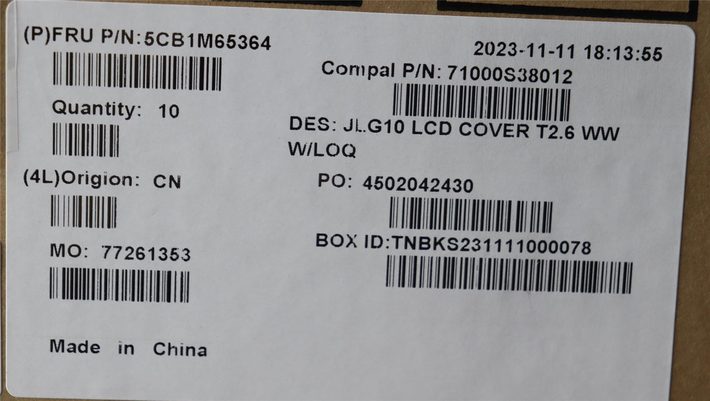 Lenovo LCD Cover C 83DV W/ANT T26_WW_LOQ 5CB1M65364