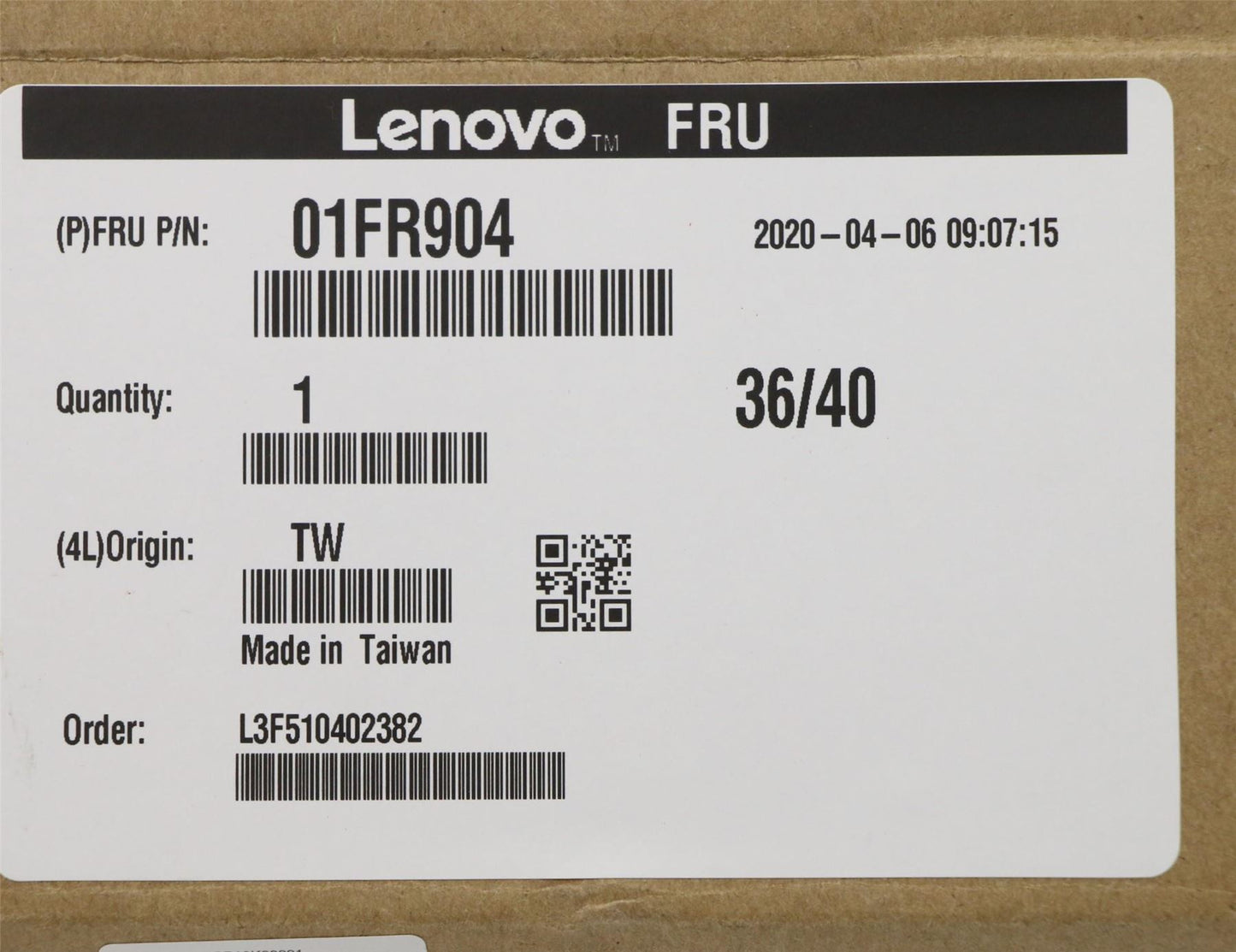 Lenovo SSD INT Teton Glacier 256G PCIe 2280 SSD 01FR904