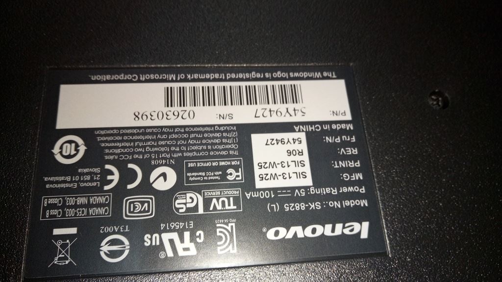 Lenovo Edge M92z M72z M92p M72e M82 M92 A58 92z 72 USB Wired Keyboard 54Y9427