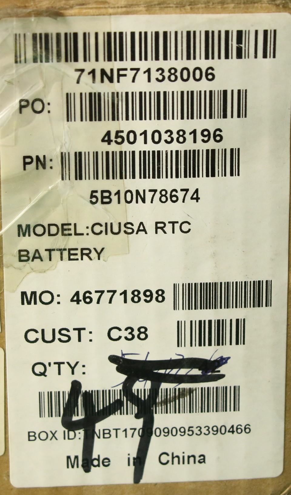 Lenovo IdeaPad 520S 14IKB 320S 14IKB RTC Battery 5B10N78674
