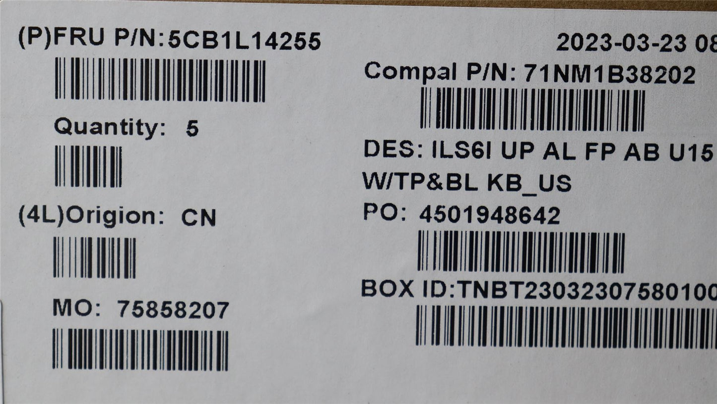 Lenovo IdeaPad 5 16ABR8 Palmrest Cover Touchpad Keyboard US Backlit 5CB1L14255