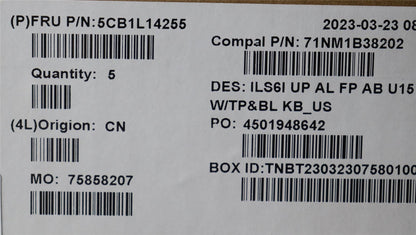 Lenovo IdeaPad 5 16ABR8 Palmrest Cover Touchpad Keyboard US Backlit 5CB1L14255