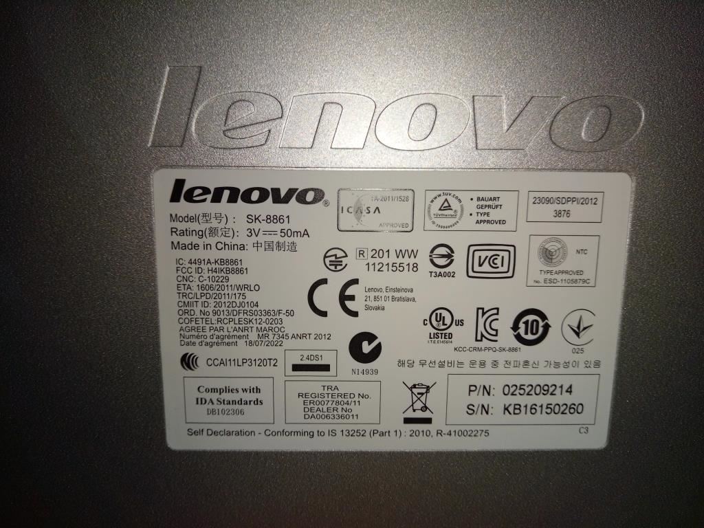 Lenovo Latin American Spanish Keyboard 25209214