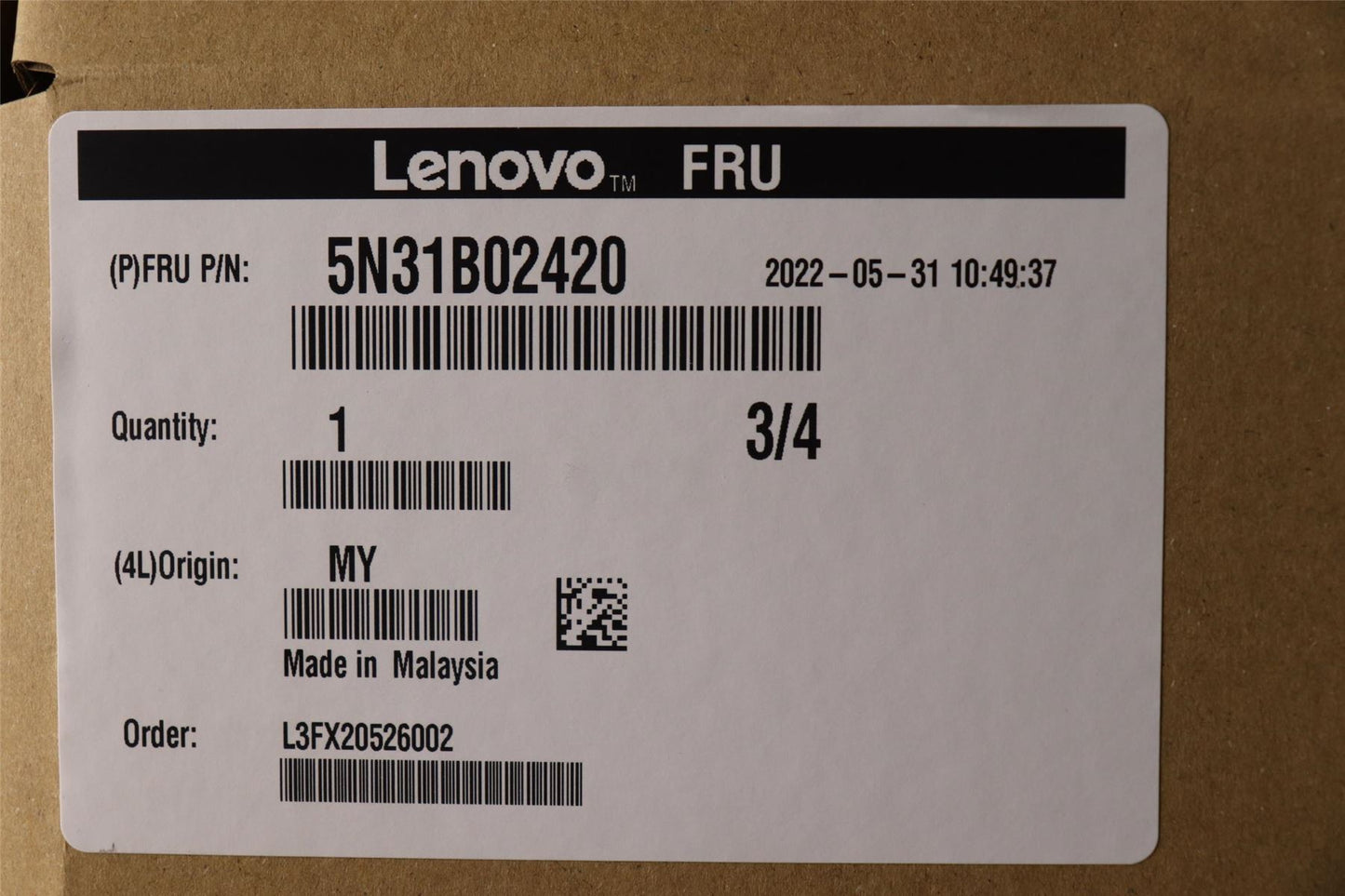 Lenovo 5N31B02420 FRU Intel EthernetI350-T4