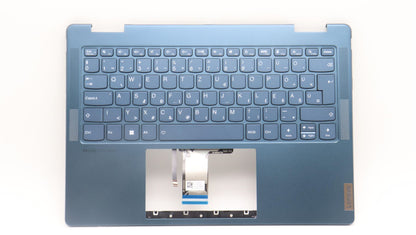Lenovo Yoga 7 14IRL8 Keyboard Palmrest Top Cover Hungarian Tidal Teal 5CB1L40855
