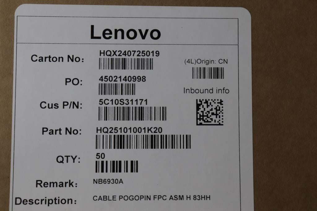 Lenovo POGOPIN ASM H 83HH FPC Cable 5C10S31171