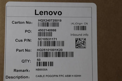Lenovo POGOPIN ASM H 83HH FPC Cable 5C10S31171