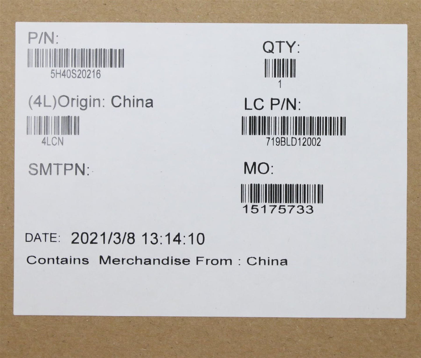 Lenovo 5H40S20216 HEATSINK Heatsink B 82BC RTX2060