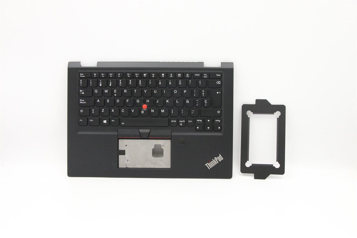 Lenovo Yoga X390 Tastatur-Handballenauflage, obere Abdeckung, Spanisch, Schwarz, Hintergrundbeleuchtung, 02HL514