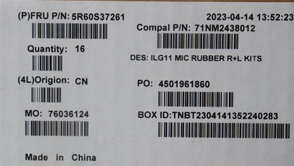 Lenovo RUBBER MIC rubber C 82XW R+L(10pcs) 5R60S37261