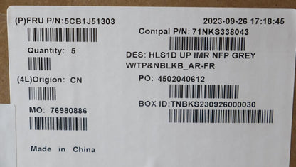 Lenovo UpperCaseASM_FRA/ARA C82VG NFP CG 5CB1J51303