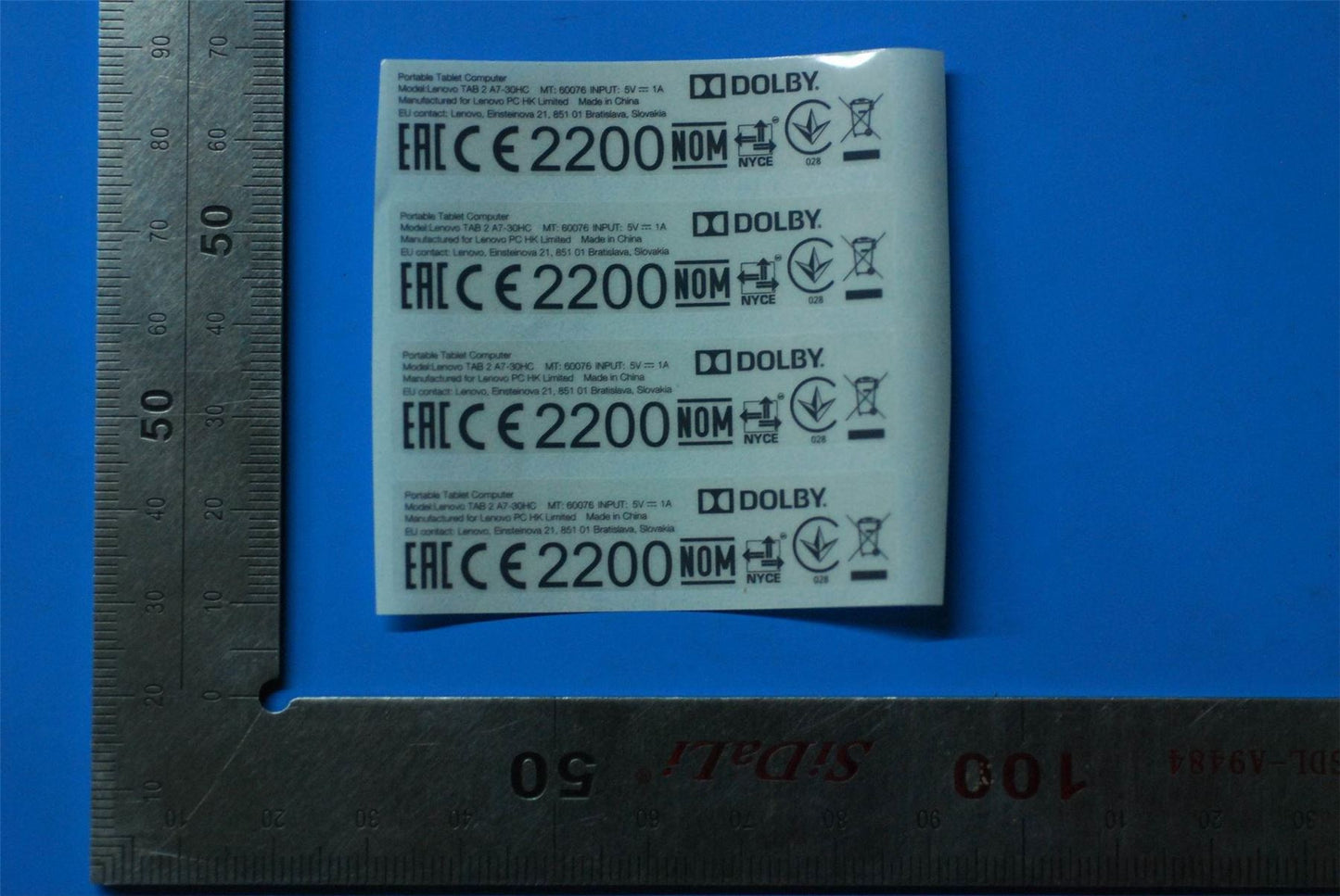 Lenovo A7-30HC rating label&*HQ60401668000 CS 5L18C00965
