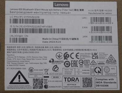 Lenovo MOUSE FRU_600 Mice (Teal) 5M51M93690