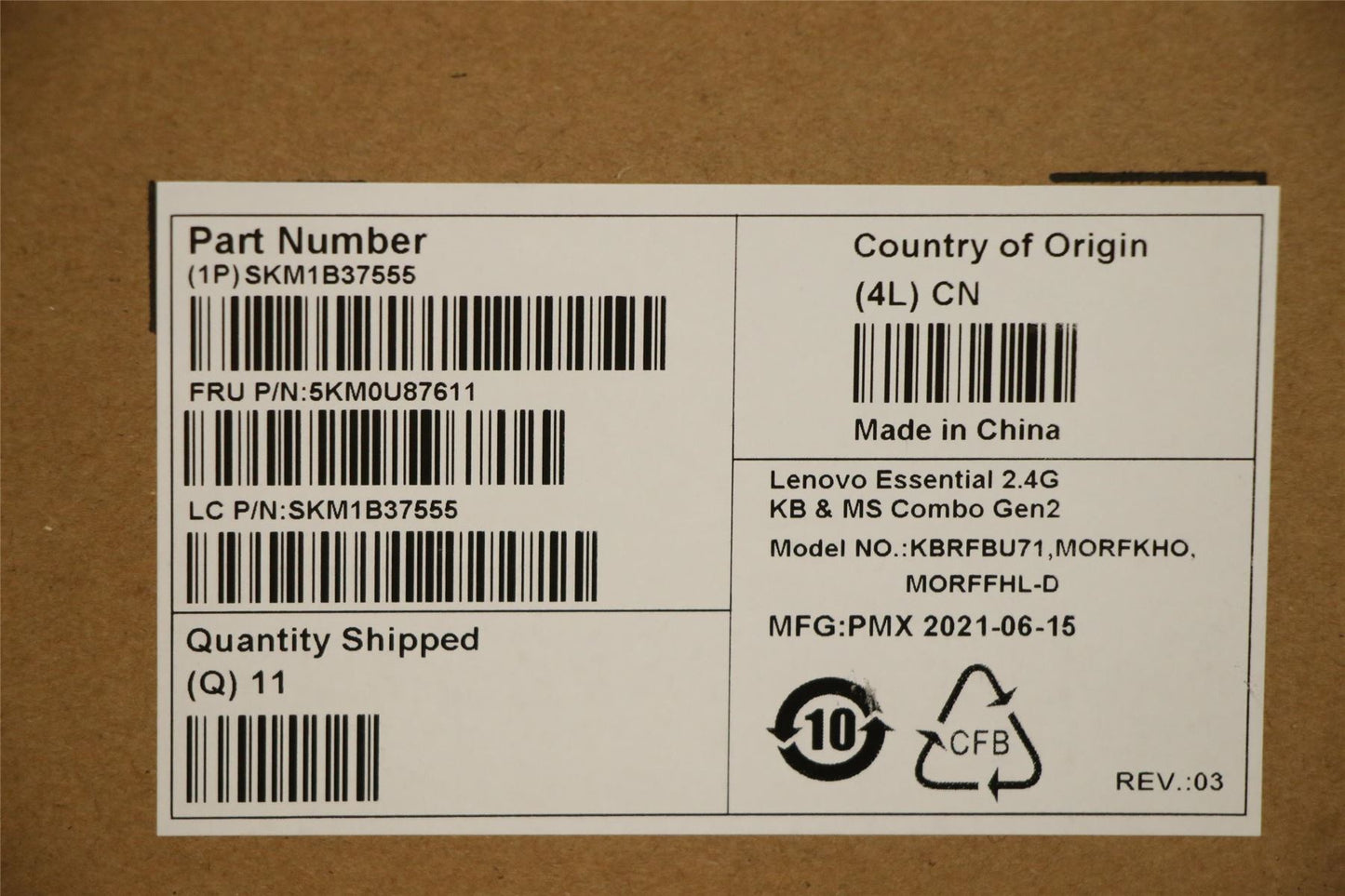 Lenovo Primax R71_G2 2.4G BKG RU_CY 5KM0U87611