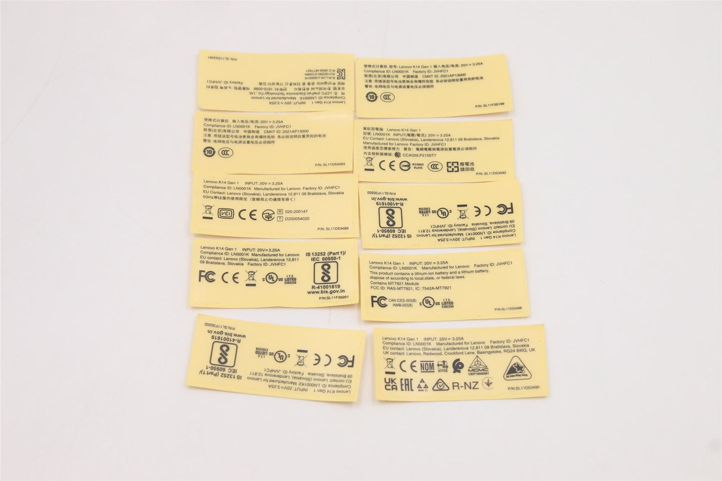 Lenovo LABEL K14 INTEL FRU LABEL Kits 5L11F21921