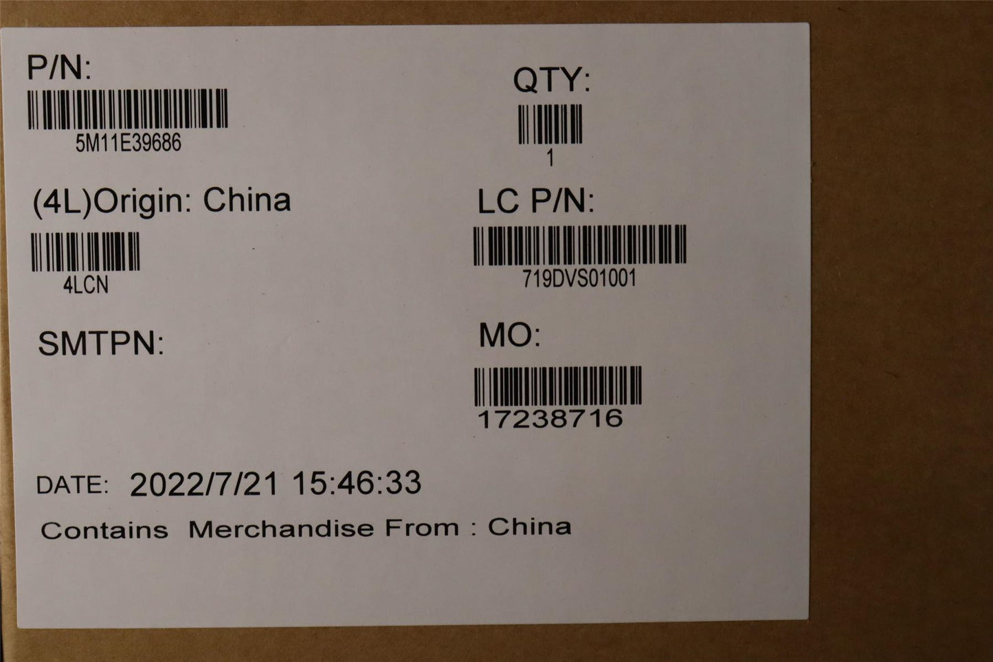 Lenovo MECH_ASM CS22 NDA-M,FP,PMX 5M11E39686