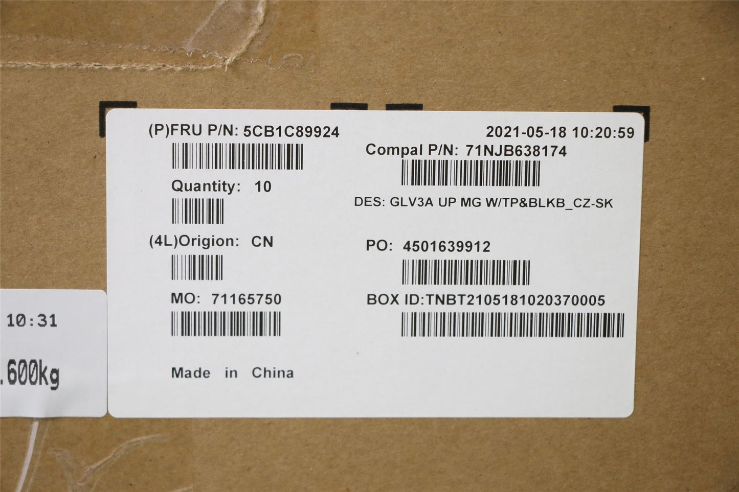 Lenovo Upper Case ASM_CZE/SLK C 21A2 MGBL 5CB1C89924
