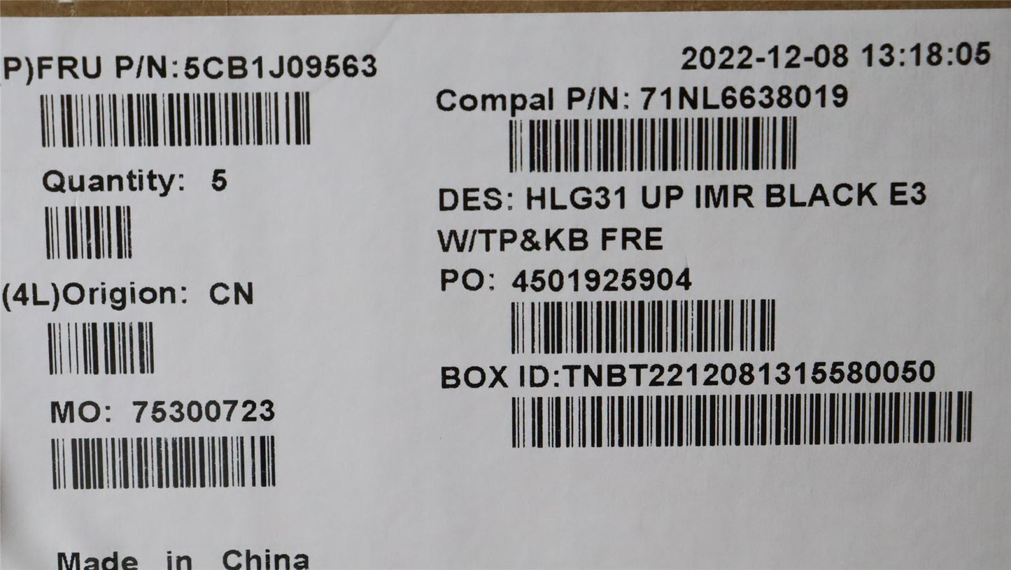 Lenovo IdeaPad 3 16IAH7 Palmrest Cover Touchpad Keyboard French Black 5CB1J09563