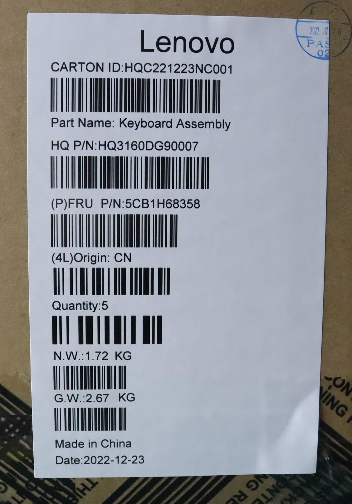 Lenovo ThinkBook 14 G4+ IAP Palmrest Cover Touchpad Keyboard French 5CB1H68358