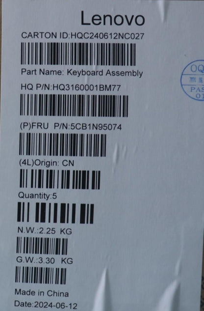 Lenovo Upper Case ASM RUS H 83DS FP LG 5CB1N95074